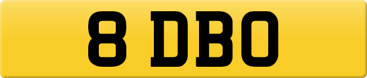 8 DBO private number plate